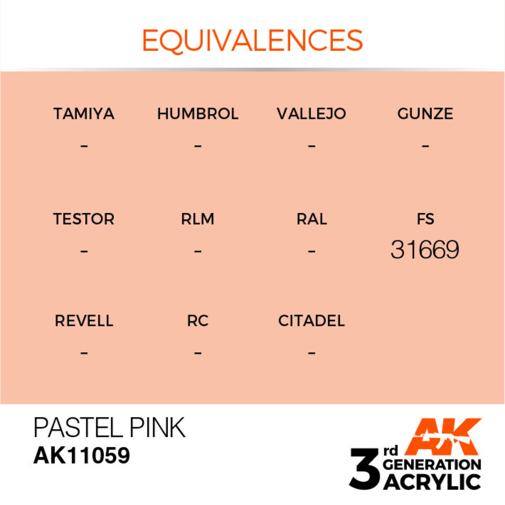 AK Interactive AK11059 3G Acrylic Pastel Pink 17ml