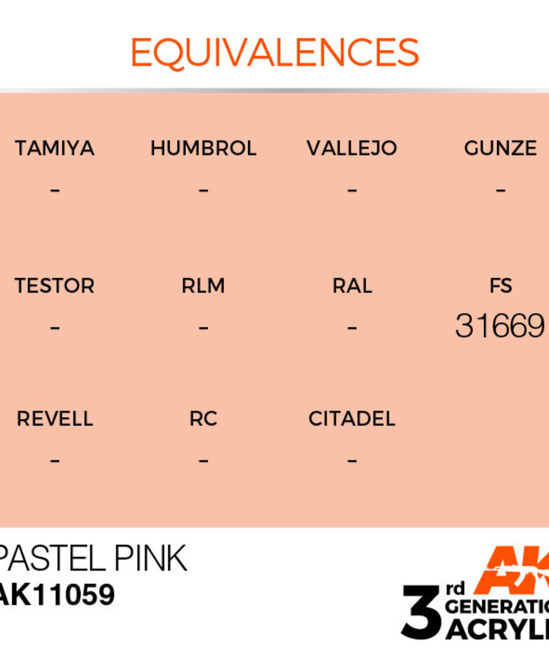 AK Interactive AK11059 3G Acrylic Pastel Pink 17ml