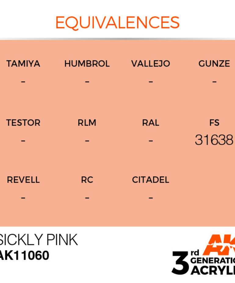 AK Interactive AK11060 3G Acrylic Sickly Pink 17ml