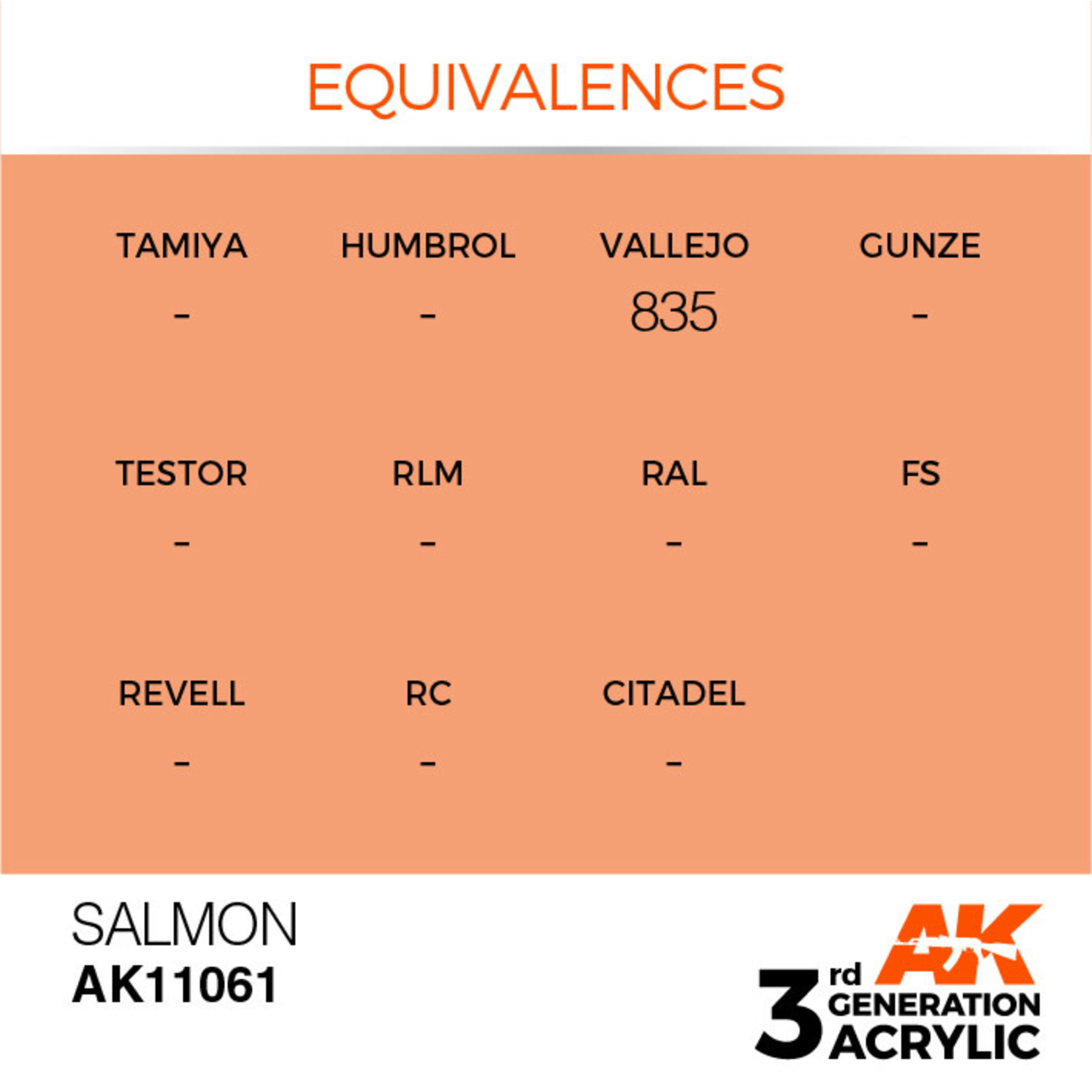 AK Interactive AK11061 3G Acrylic Salmon 17ml