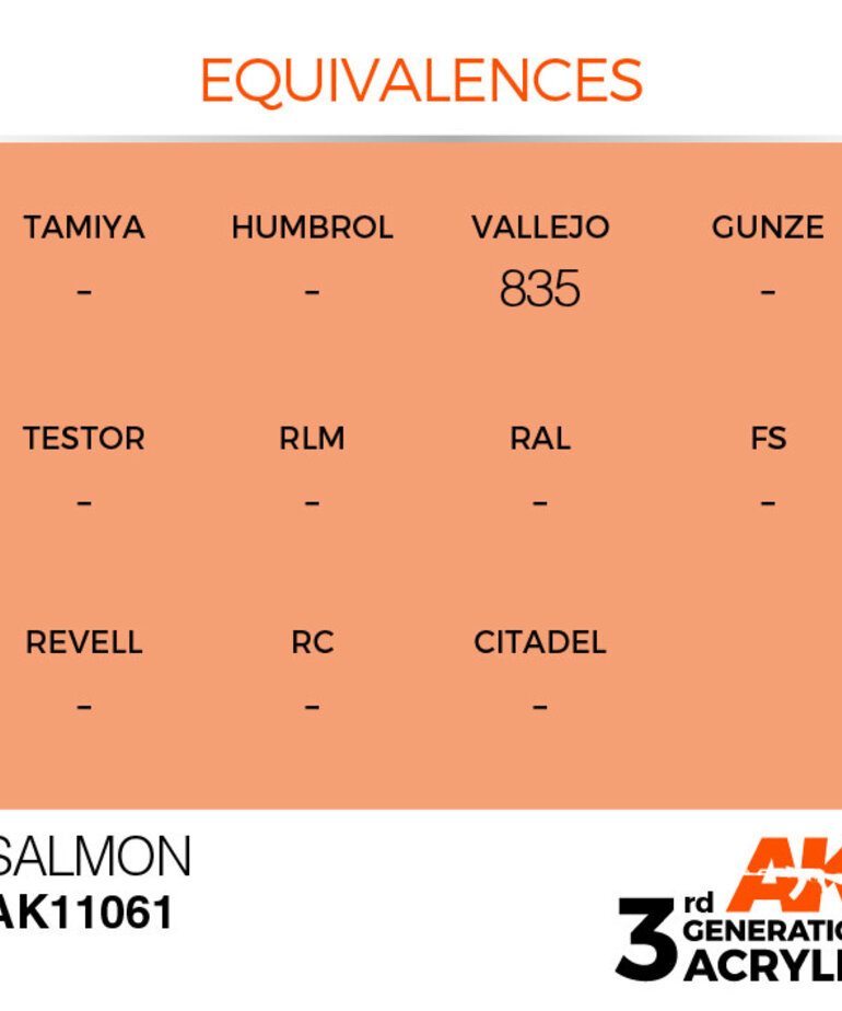 AK Interactive AK11061 3G Acrylic Salmon 17ml