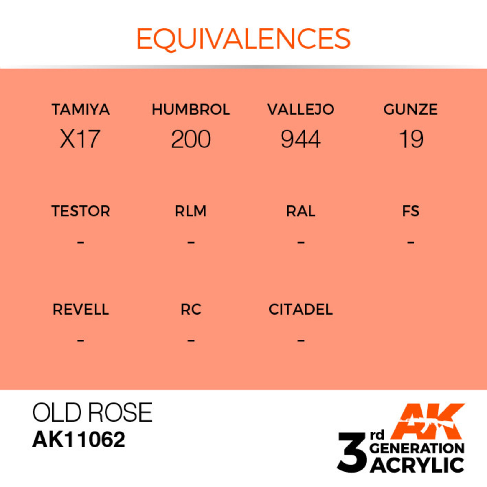 AK Interactive AK11062 3G Acrylic Old Rose 17ml