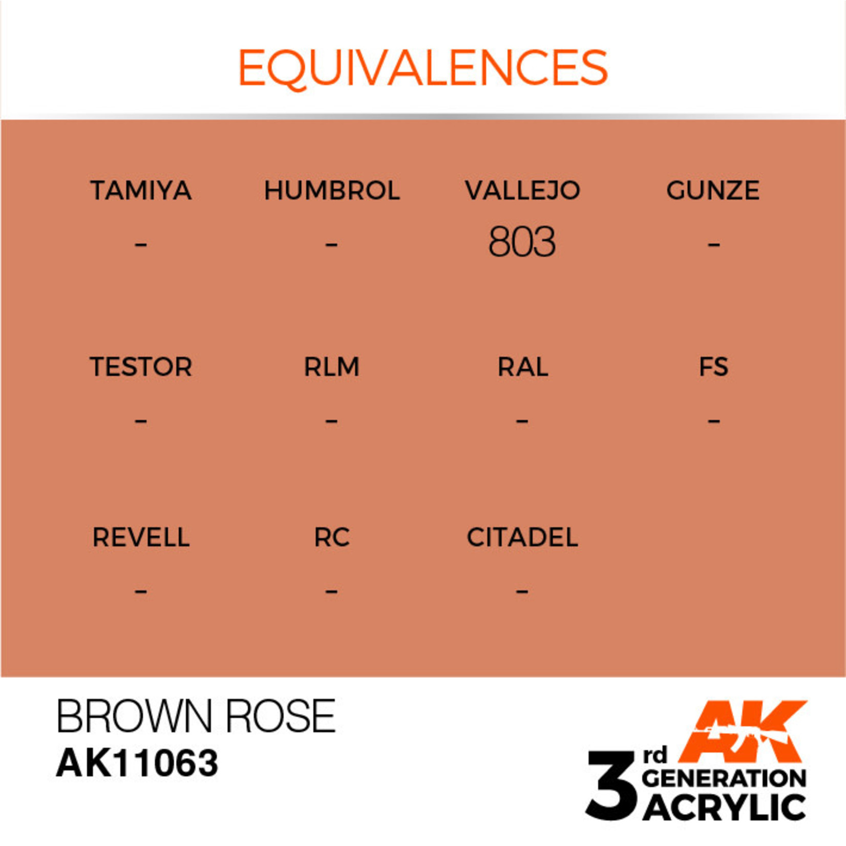 AK Interactive AK11063 3G Acrylic Brown Rose 17ml