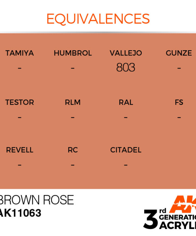 AK Interactive AK11063 3G Acrylic Brown Rose 17ml