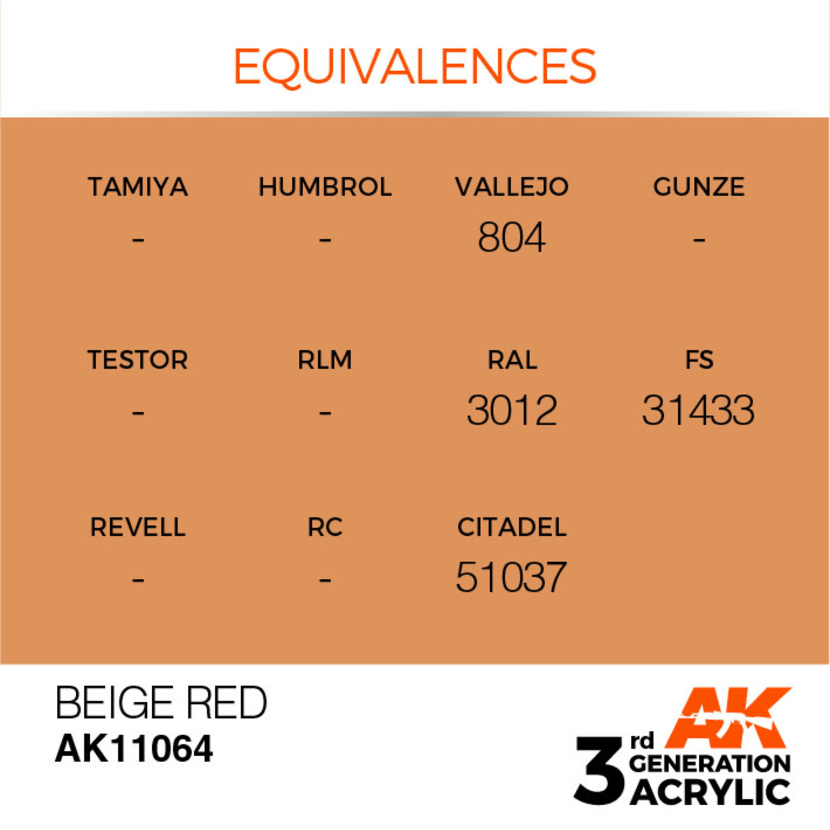AK Interactive AK11064 3G Acrylic Beige Red 17ml