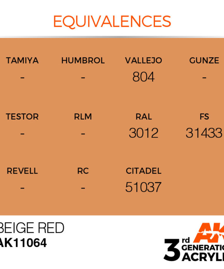 AK Interactive AK11064 3G Acrylic Beige Red 17ml