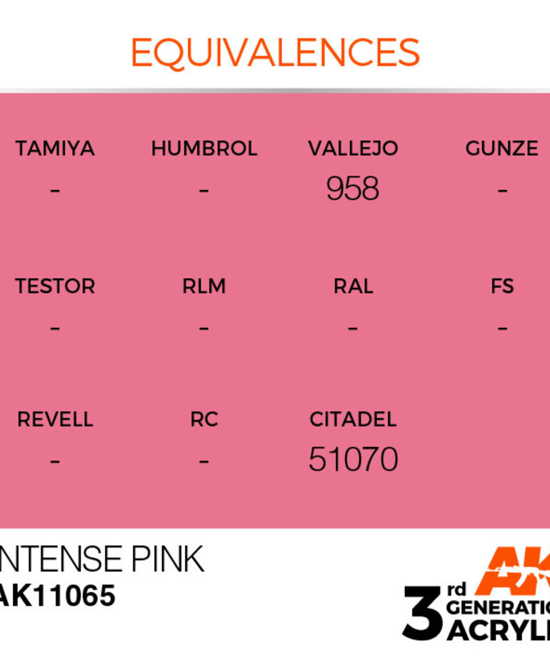 AK Interactive AK11065 3G Acrylic Intense Pink 17ml
