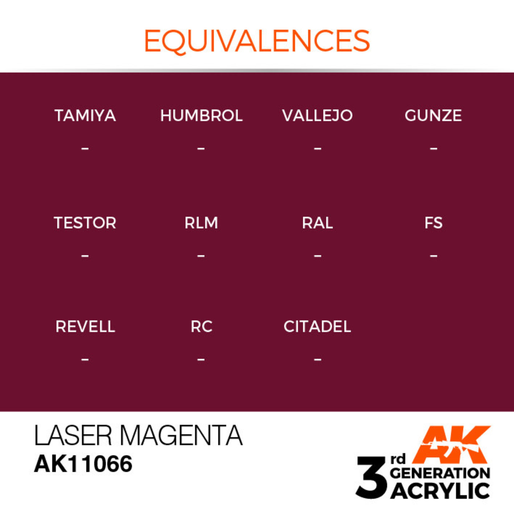 AK Interactive AK11066 3G Acrylic Laser Magenta 17ml