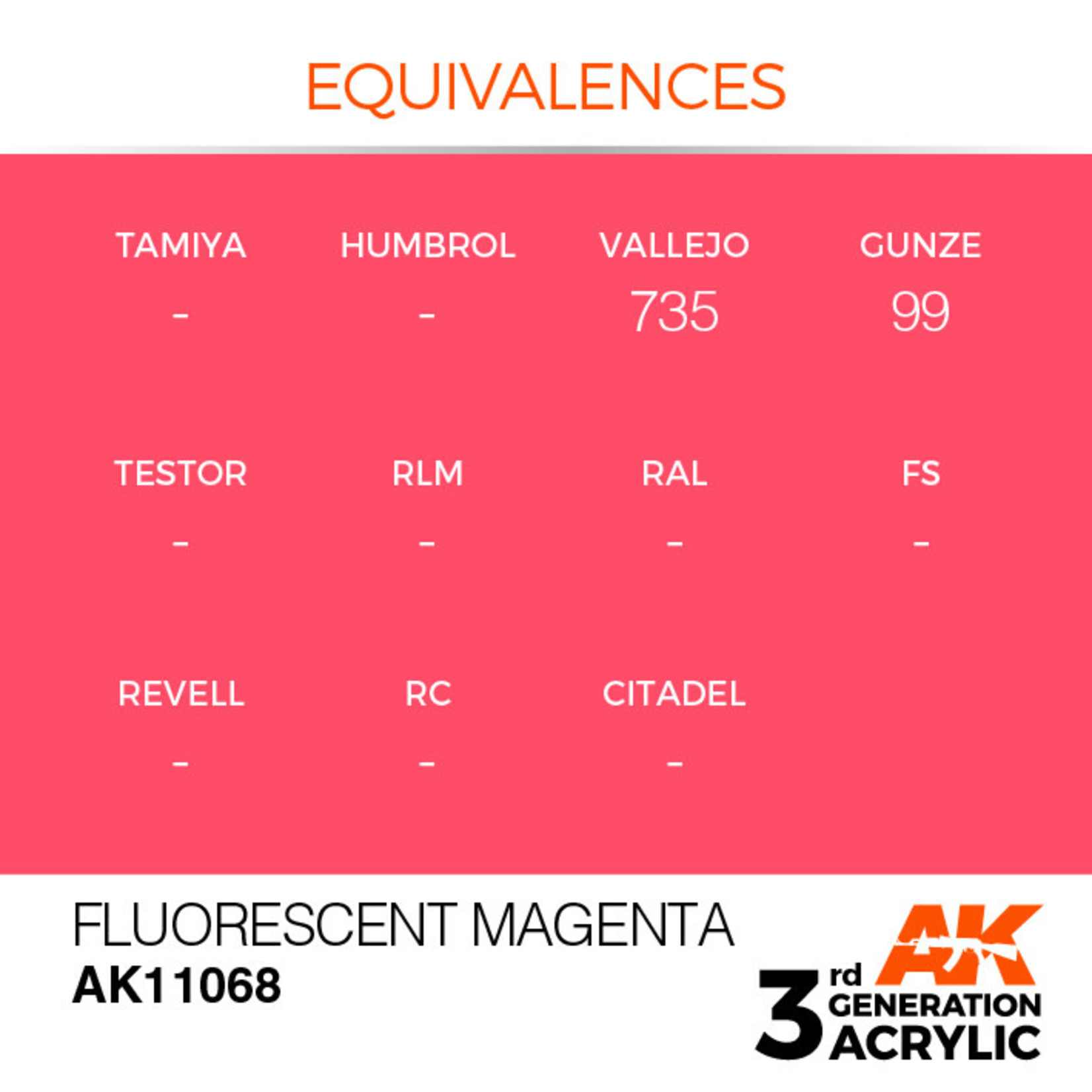 AK Interactive AK11068 3G Acrylic Fluorescent Magenta 17ml