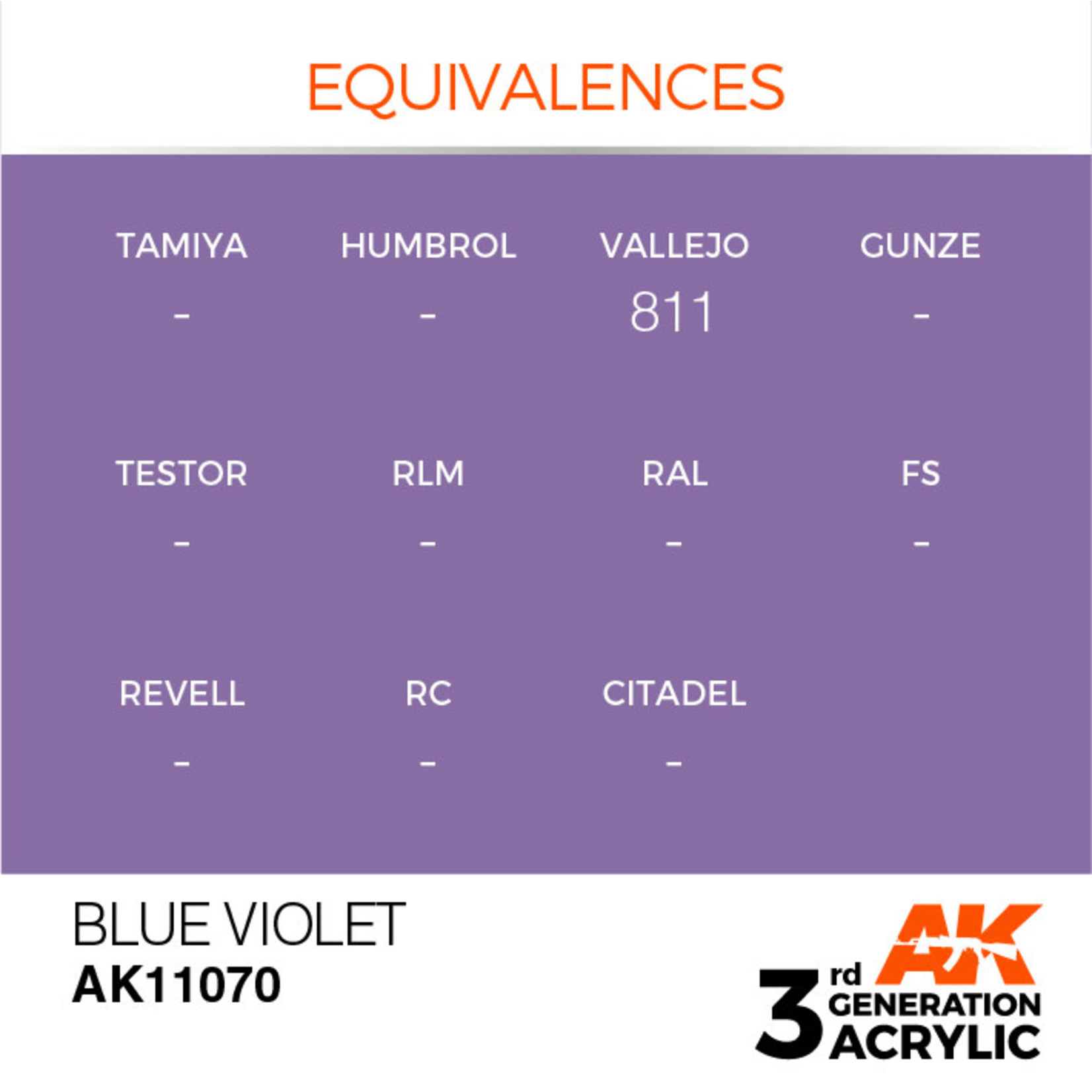 AK Interactive AK11070 3G Acrylic Blue Violet 17ml