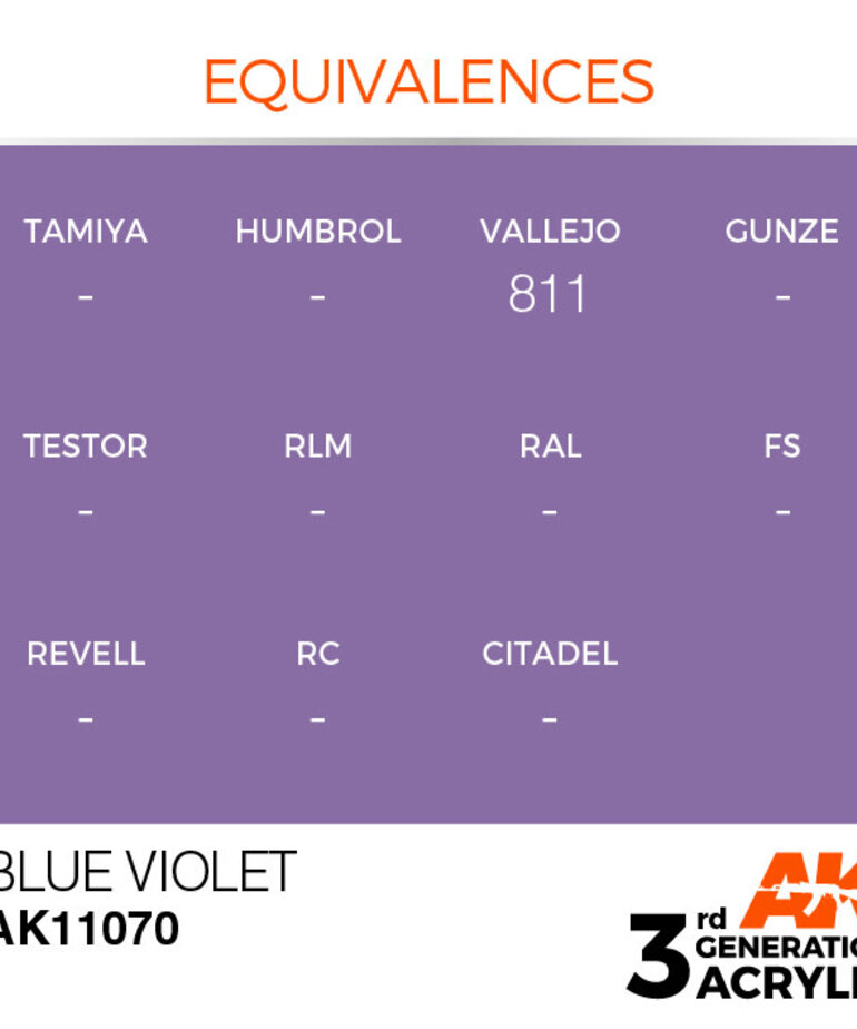 AK Interactive AK11070 3G Acrylic Blue Violet 17ml
