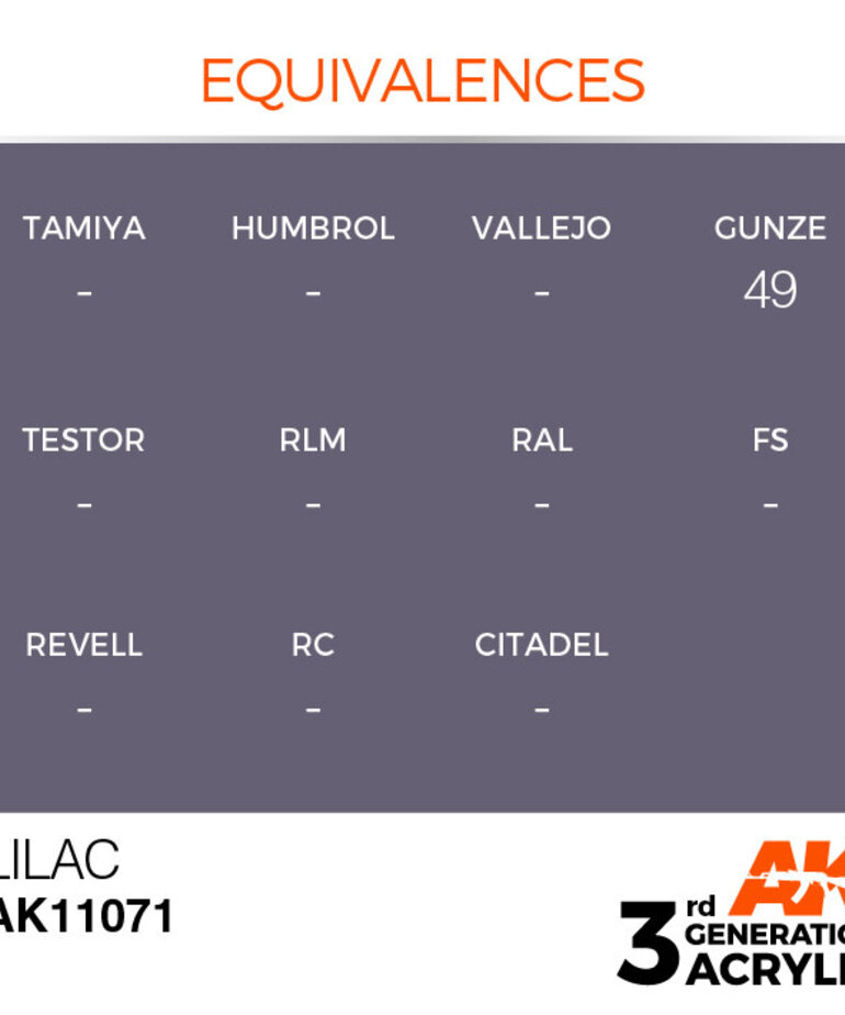 AK Interactive AK11071 3G Acrylic Lilac 17ml