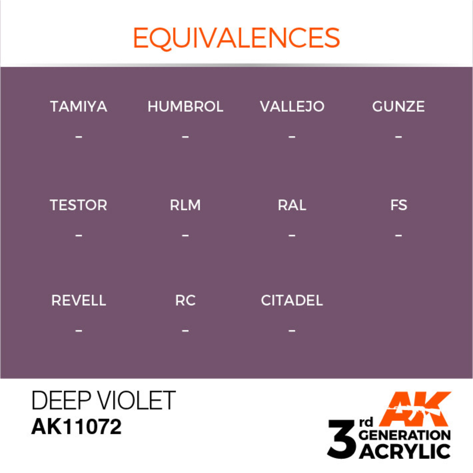 AK Interactive AK11072 3G Acrylic Deep Violet 17ml