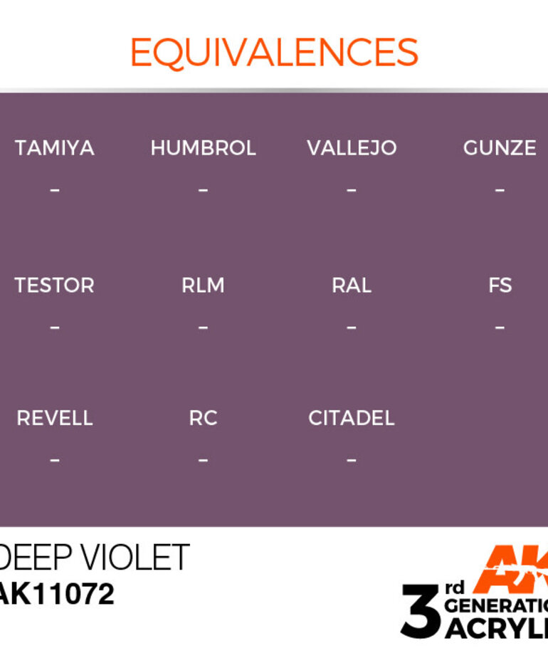 AK Interactive AK11072 3G Acrylic Deep Violet 17ml
