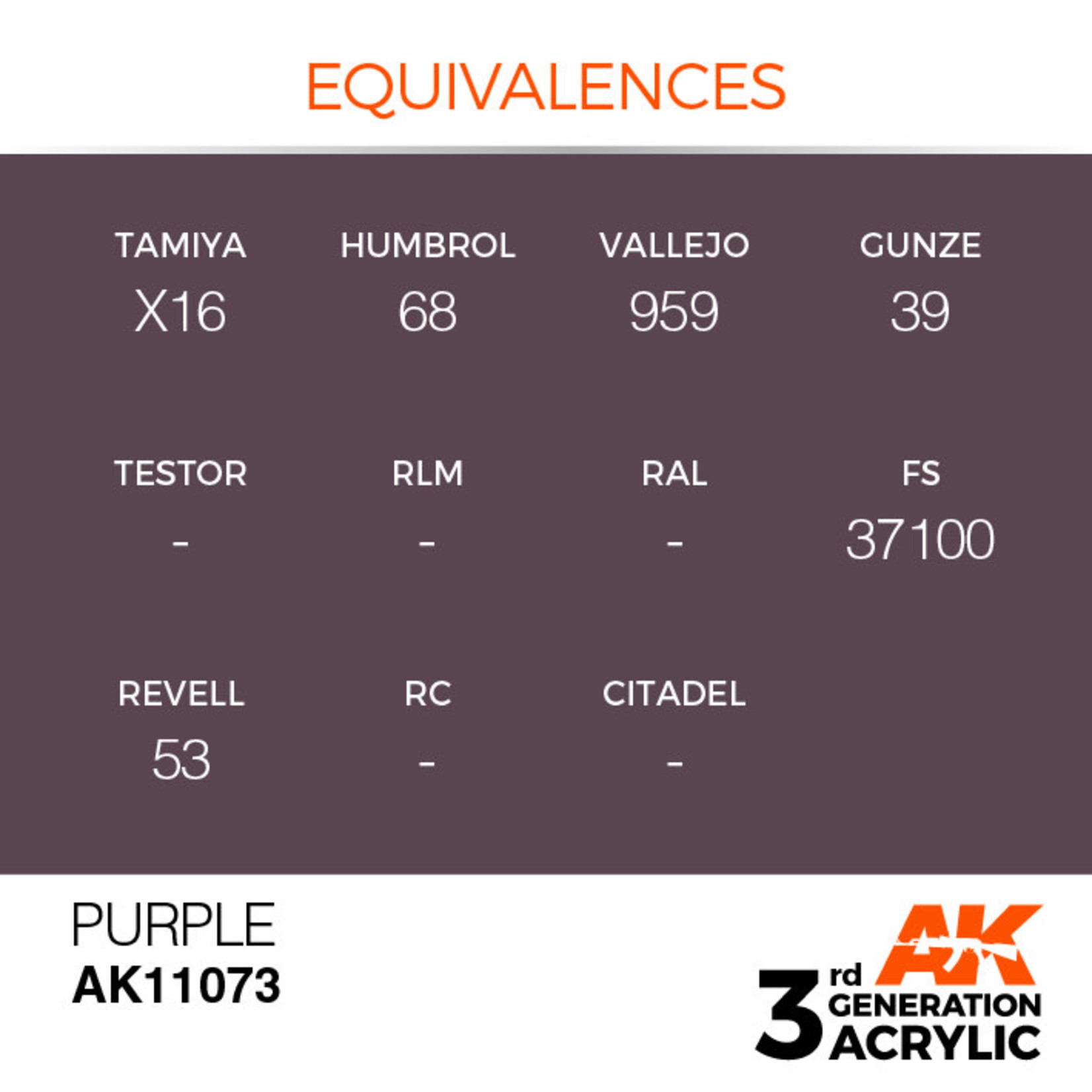 AK Interactive AK11073 3G Acrylic Purple 17ml