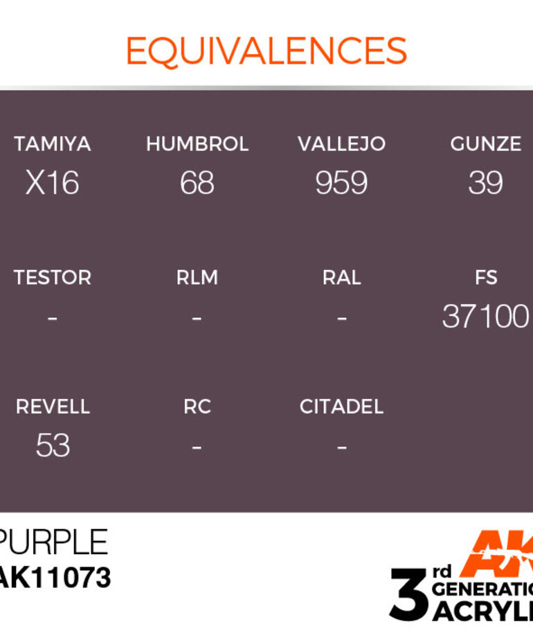 AK Interactive AK11073 3G Acrylic Purple 17ml