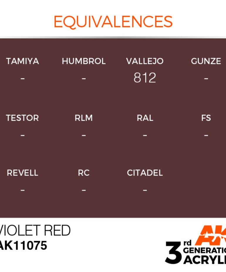 AK Interactive AK11075 3G Acrylic Violet Red 17ml