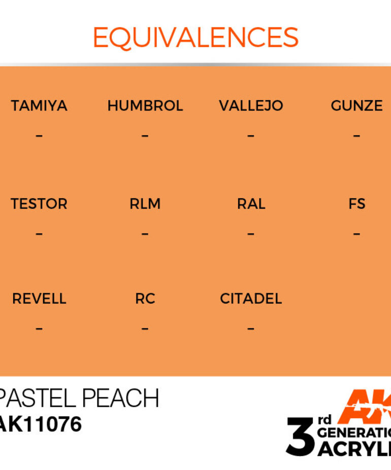 AK Interactive AK11076 3G Acrylic Pastel Peach 17ml