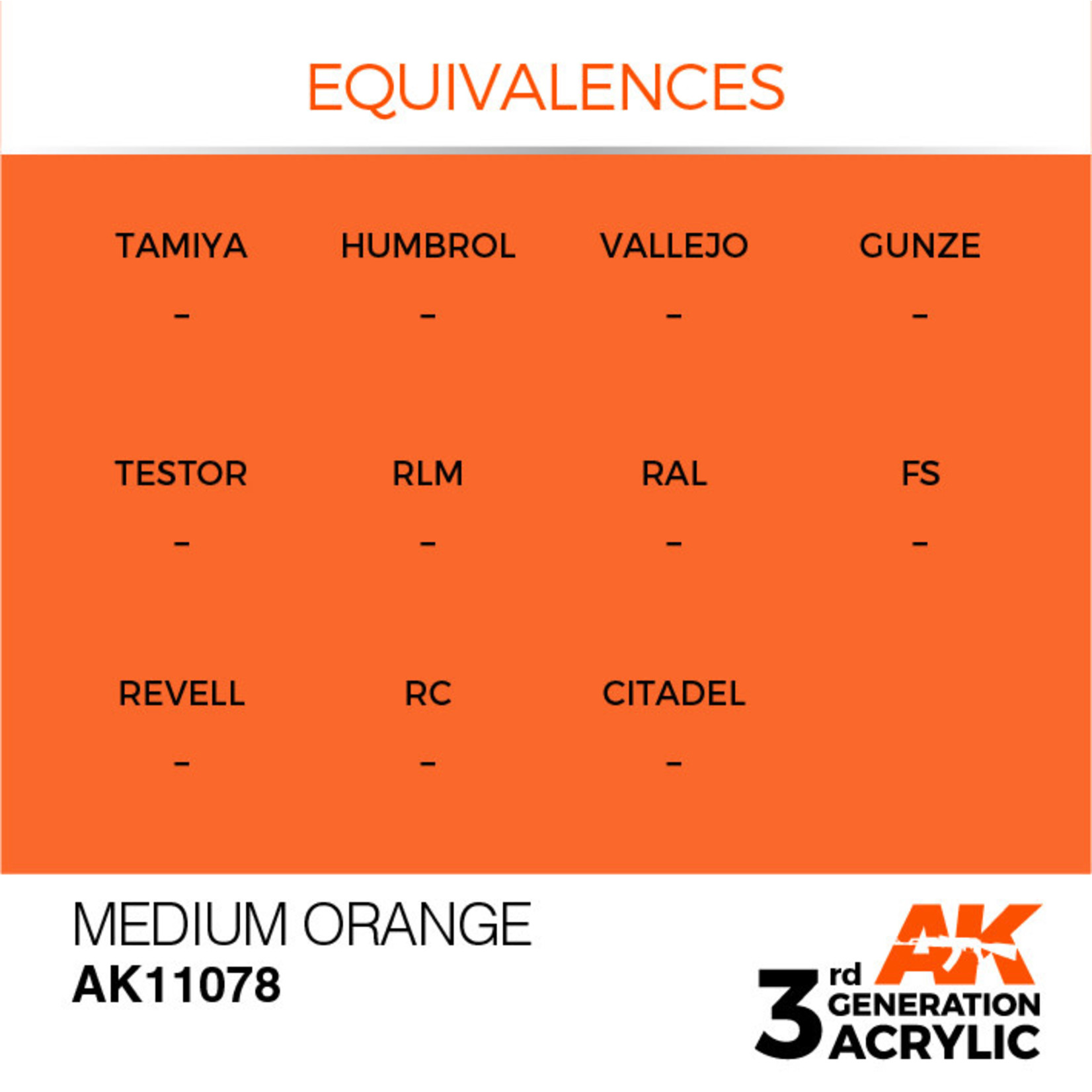 AK Interactive AK11078 3G Acrylic Medium Orange 17ml