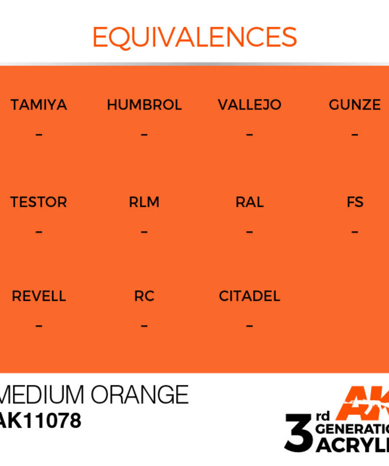 AK Interactive AK11078 3G Acrylic Medium Orange 17ml