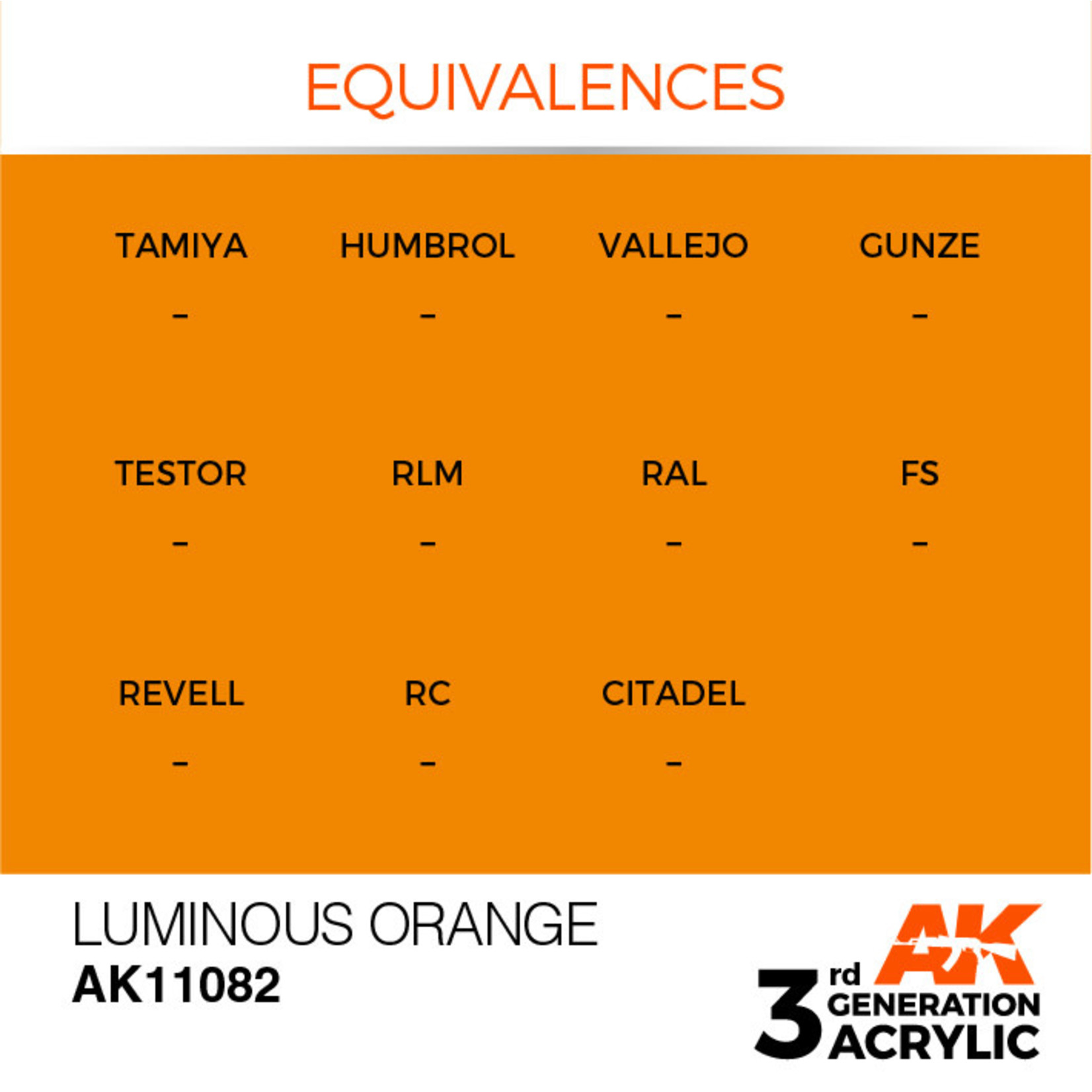 AK Interactive AK11082 3G Acrylic Luminous Orange 17ml