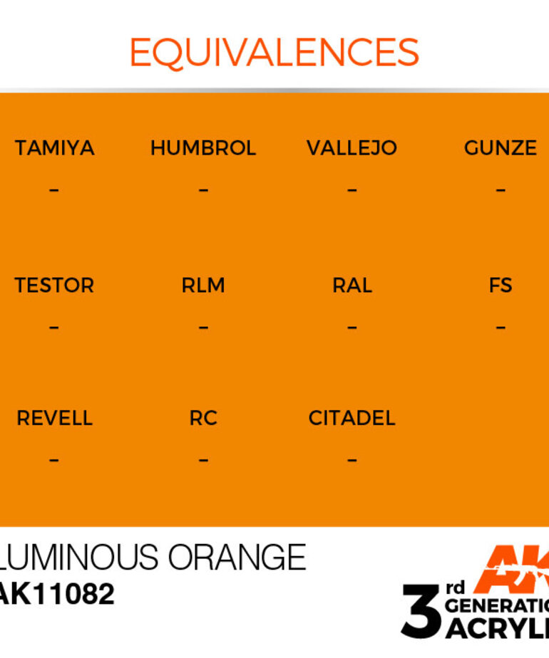 AK Interactive AK11082 3G Acrylic Luminous Orange 17ml