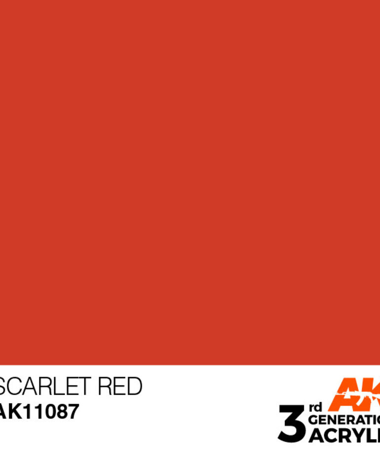 AK Interactive AK11087 3G Acrylic Scarlet Red 17ml