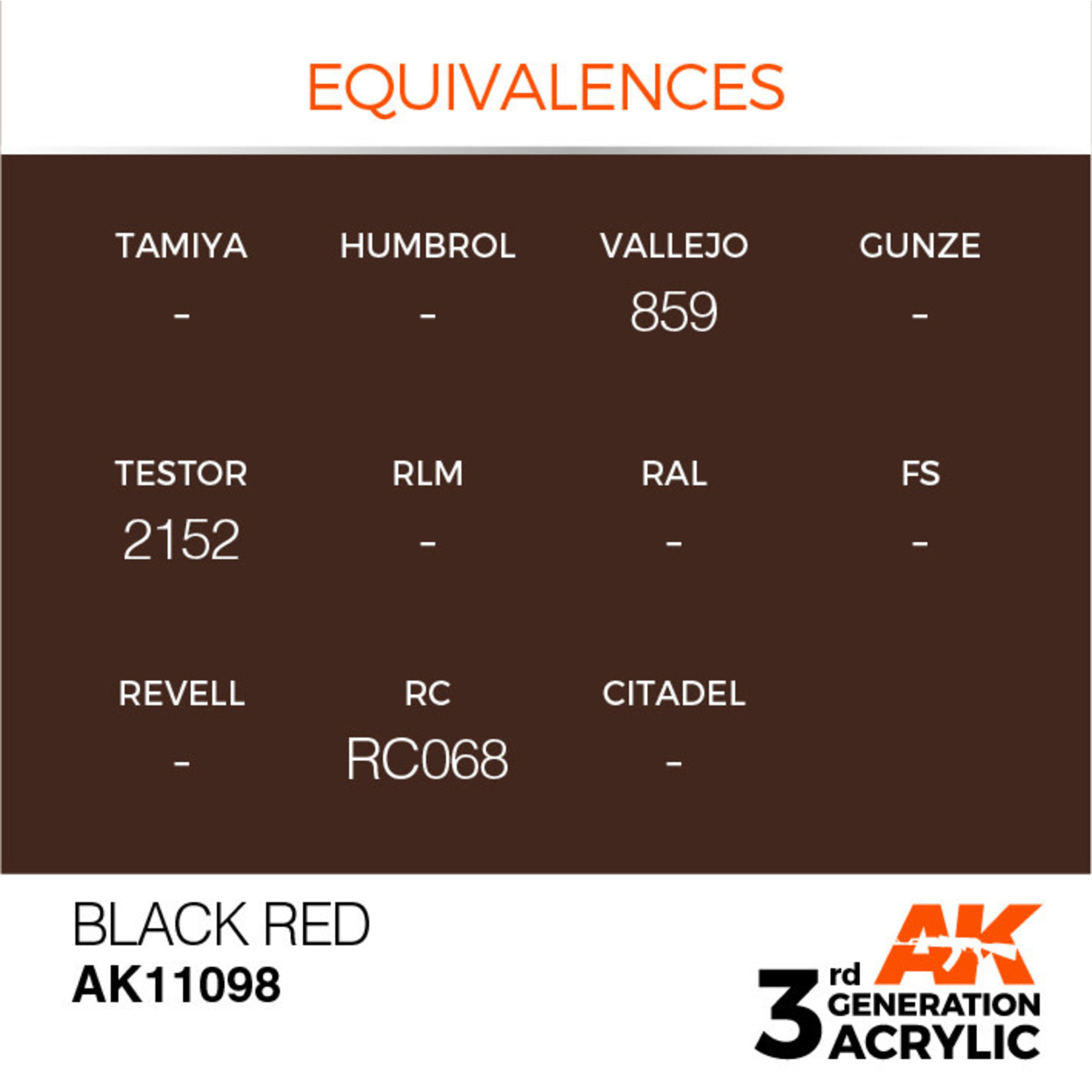 AK Interactive AK11098 3G Acrylic Black Red 17ml