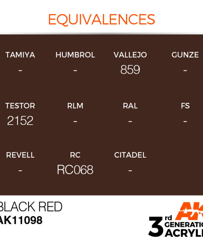 AK Interactive AK11098 3G Acrylic Black Red 17ml