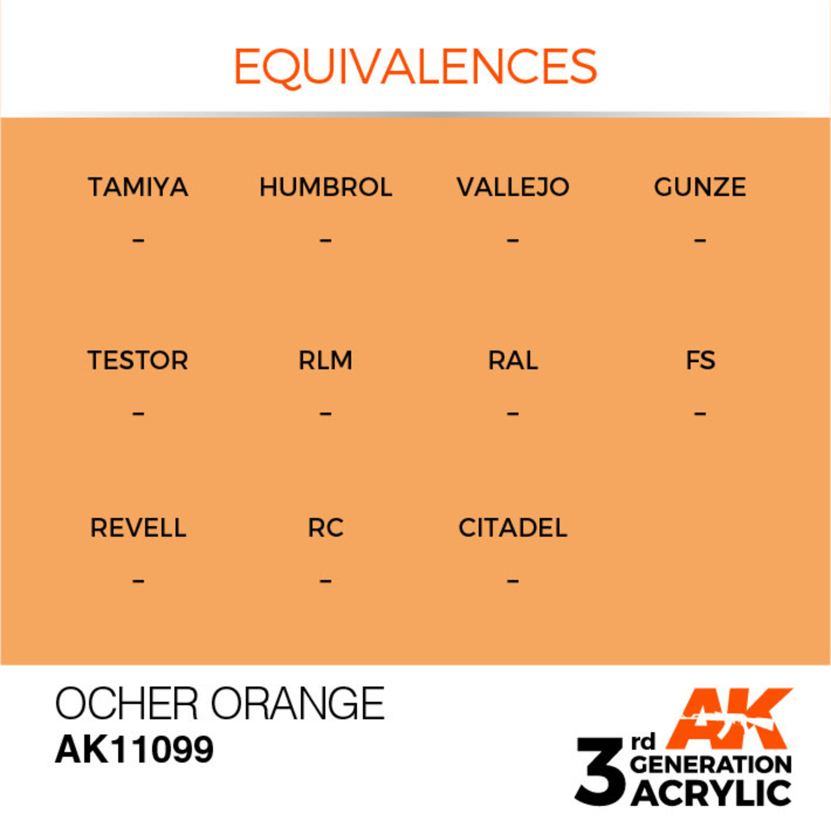AK Interactive AK11099 3G Acrylic Ochre Orange 17ml