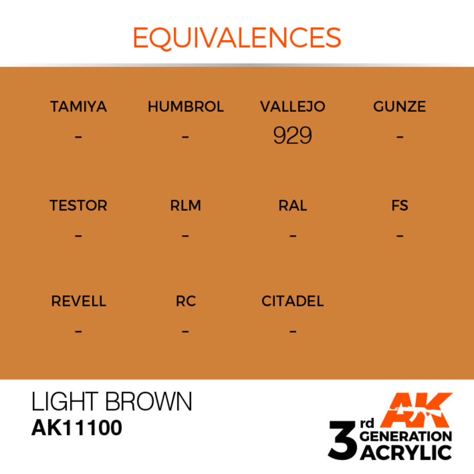 AK Interactive AK11100 3G Acrylic Light Brown 17ml