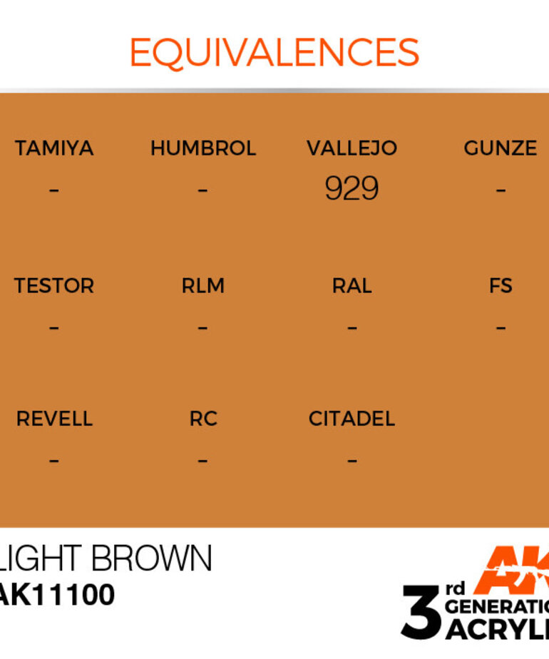 AK Interactive AK11100 3G Acrylic Light Brown 17ml