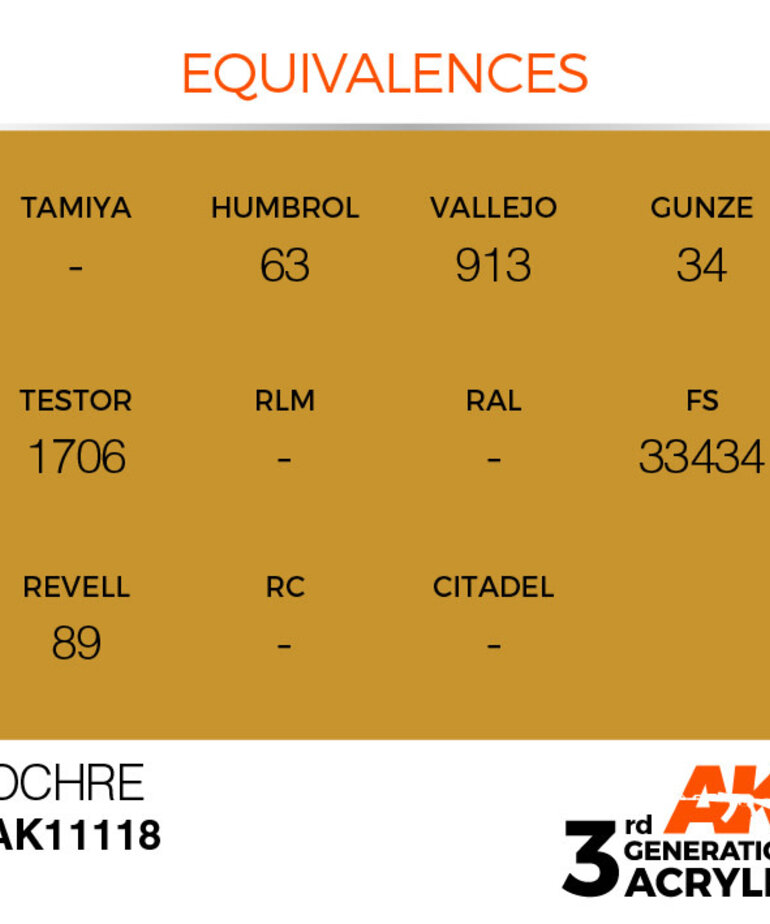 AK Interactive AK11118 3G Acrylic Ochre 17ml