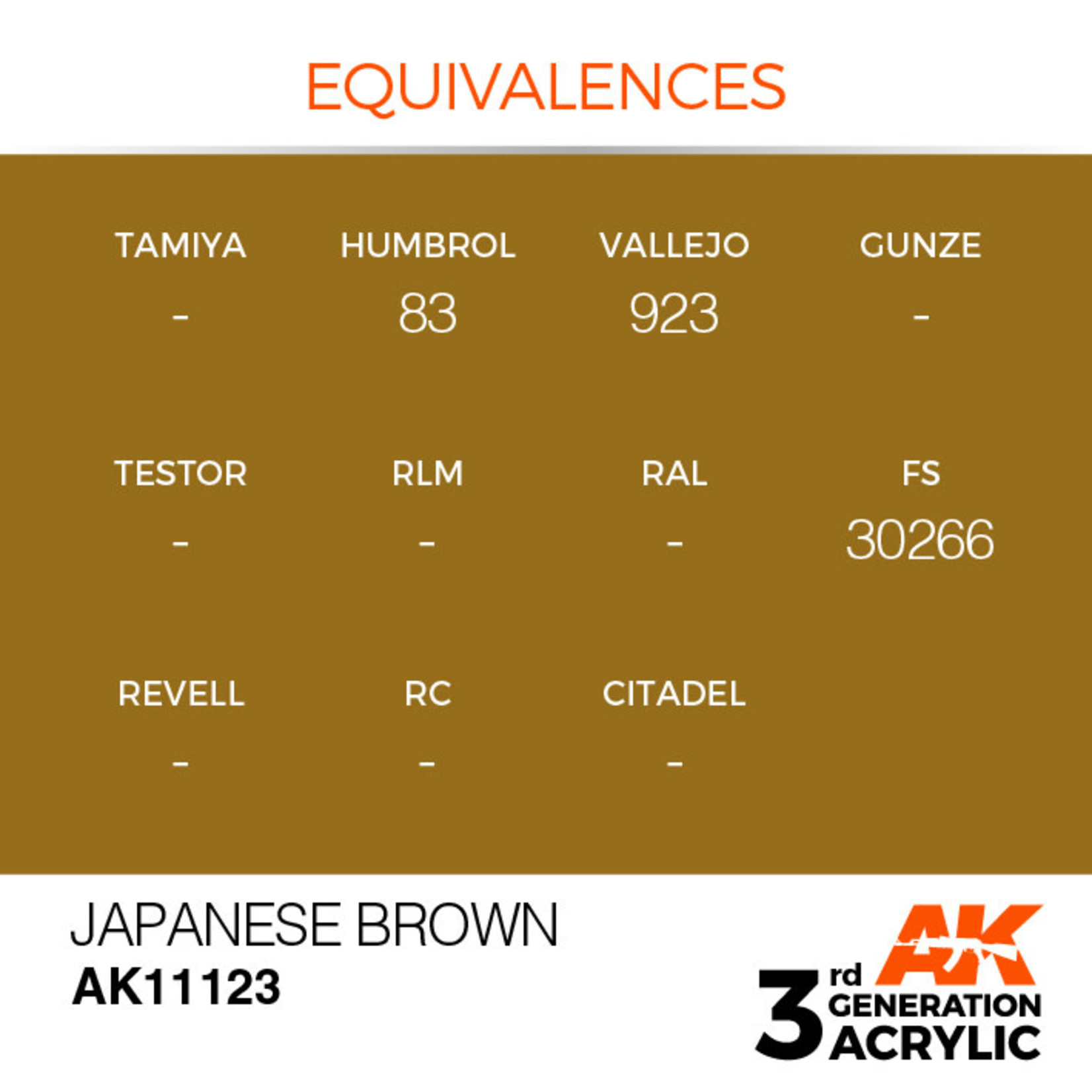 AK Interactive AK11123 3G Acrylic Japanese Brown 17ml