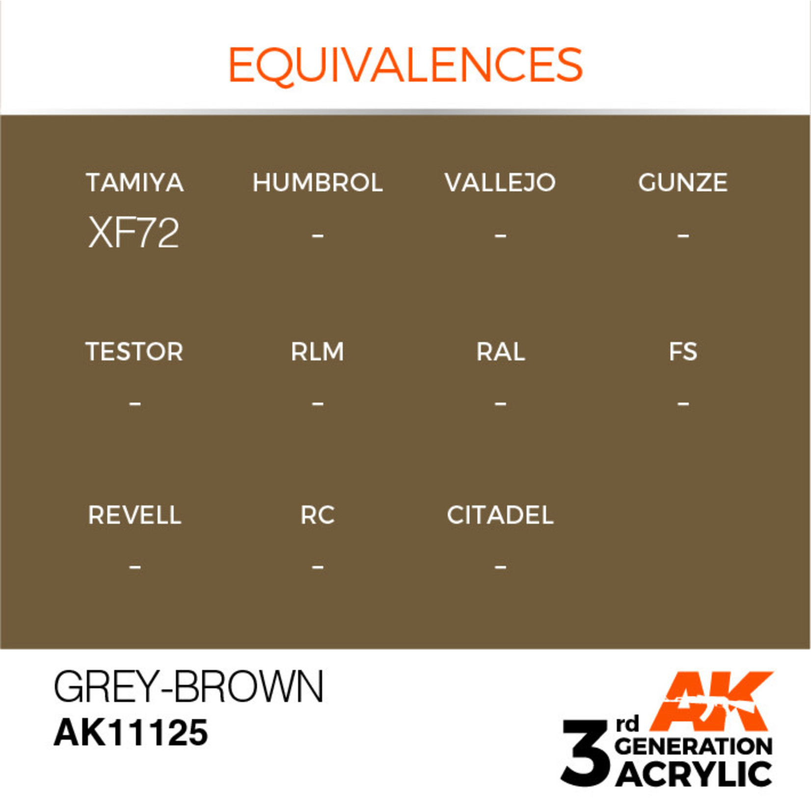 AK Interactive AK11125 3G Acrylic Grey-Brown 17ml