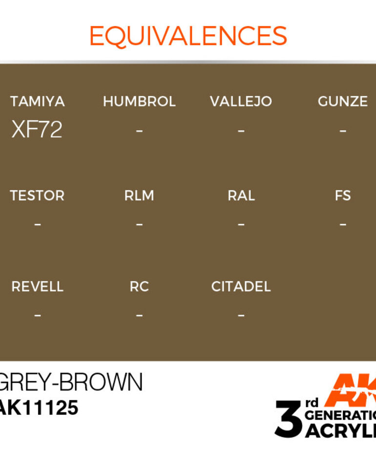 AK Interactive AK11125 3G Acrylic Grey-Brown 17ml