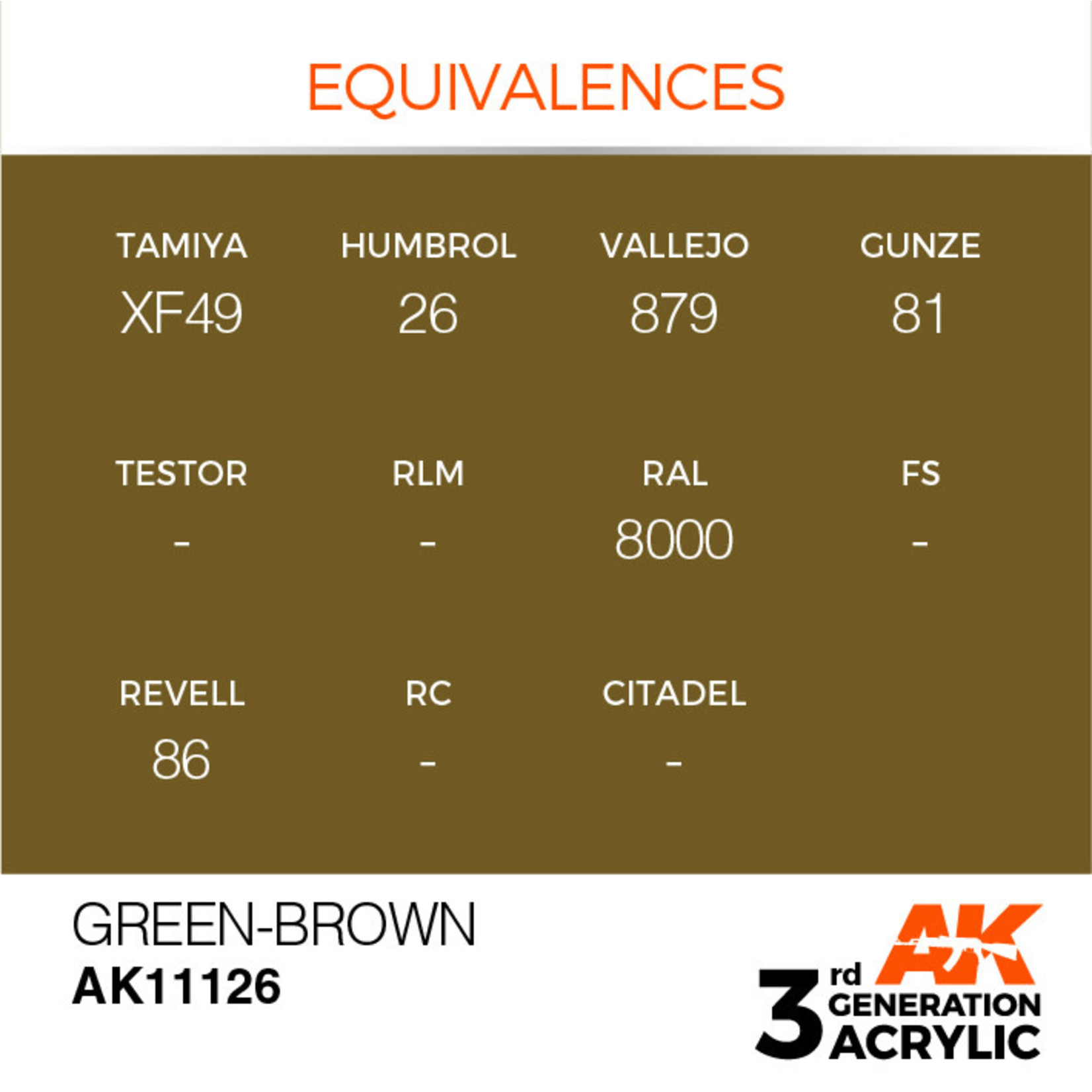 AK Interactive AK11126 3G Acrylic Green-Brown 17ml