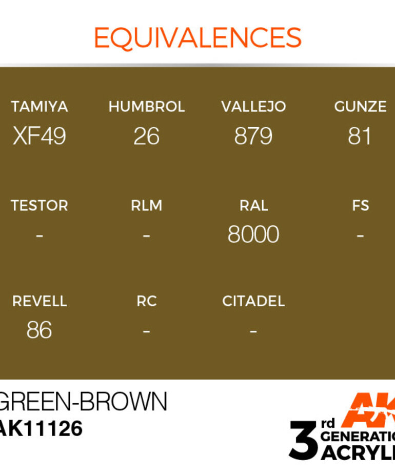 AK Interactive AK11126 3G Acrylic Green-Brown 17ml