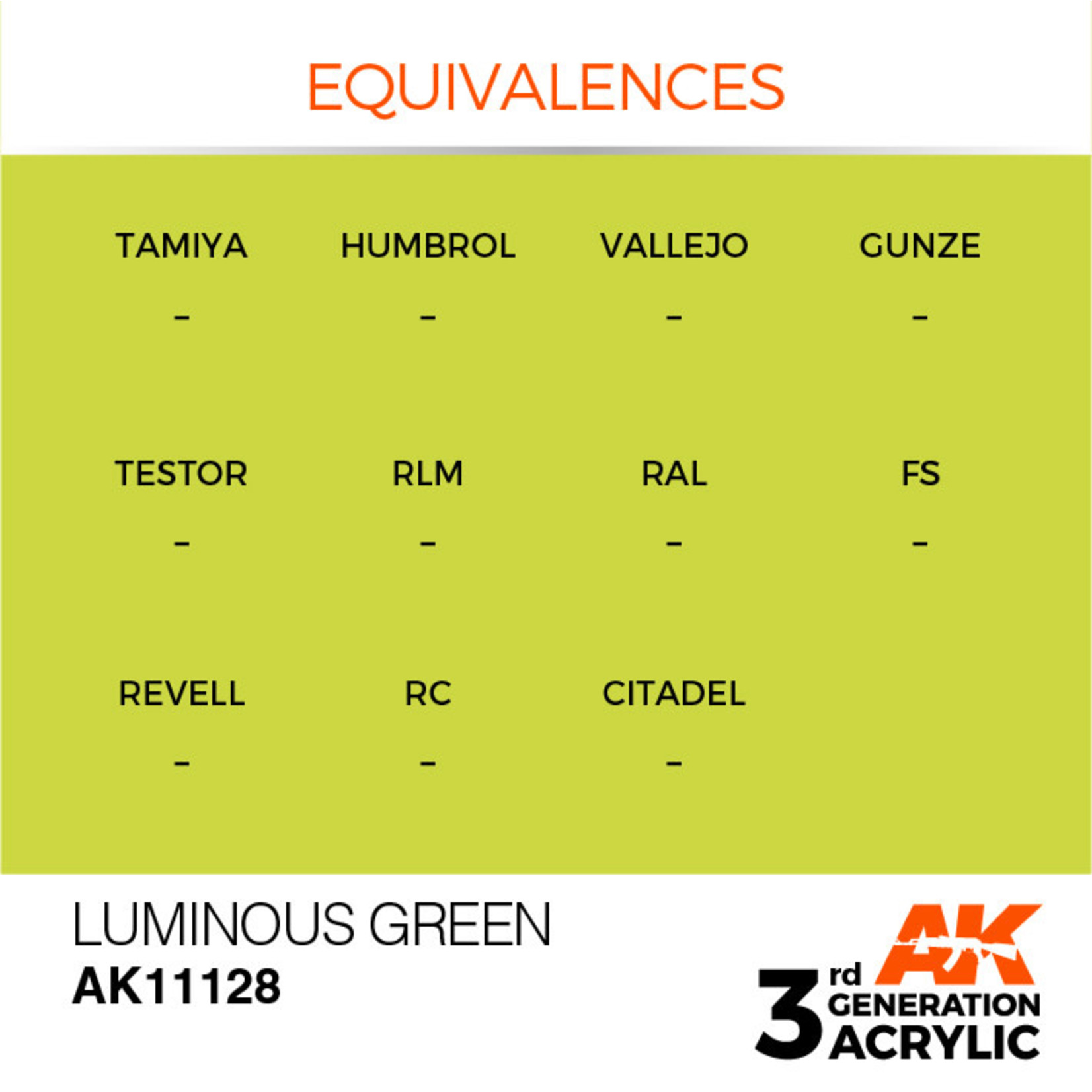 AK Interactive AK11128 3G Acrylic Luminous-Green 17ml