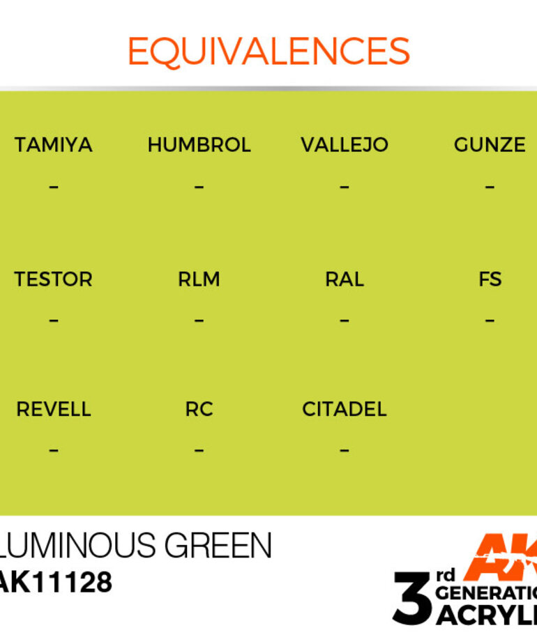AK Interactive AK11128 3G Acrylic Luminous-Green 17ml