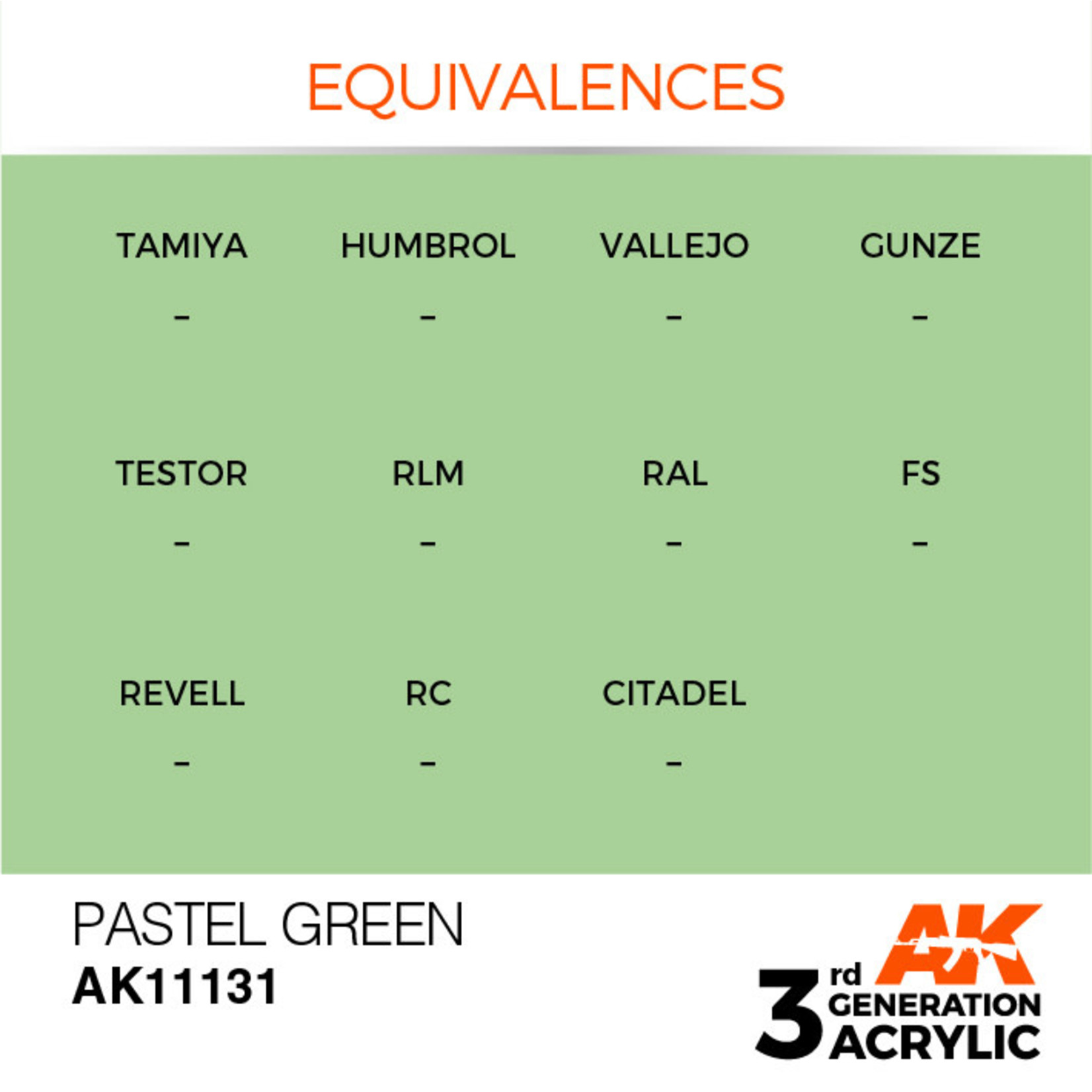 AK Interactive AK11131 3G Acrylic Pastel Green 17ml