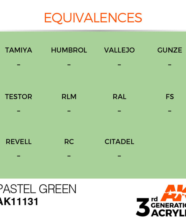 AK Interactive AK11131 3G Acrylic Pastel Green 17ml