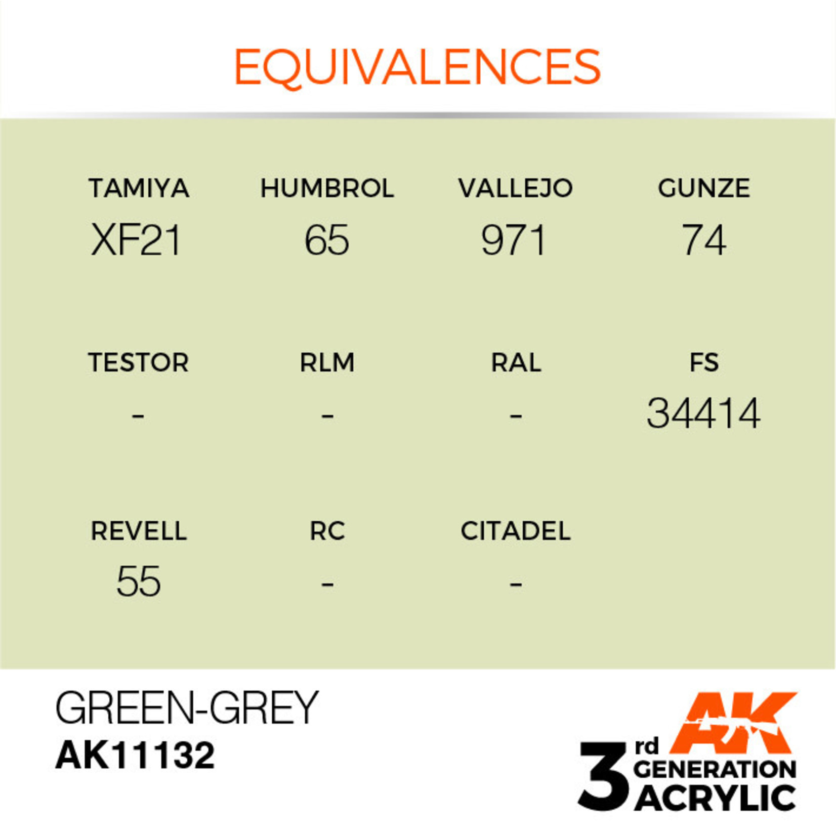 AK Interactive AK11132 3G Acrylic Green-Grey 17ml