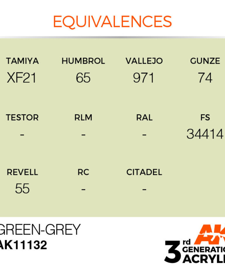 AK Interactive AK11132 3G Acrylic Green-Grey 17ml