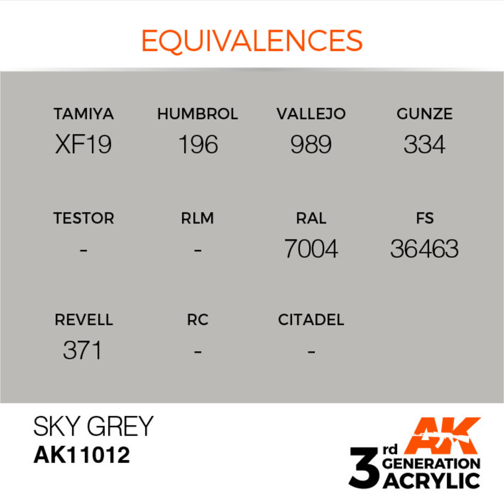 AK Interactive AK11012 3G Acrylic Sky Grey 17ml