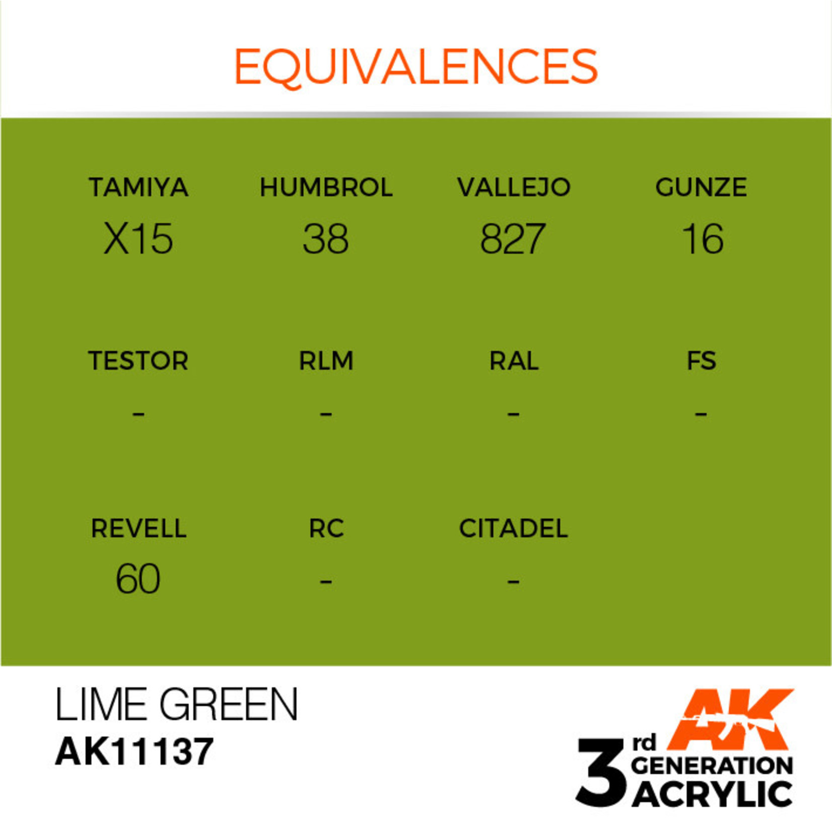 AK Interactive AK11137 3G Acrylic Lime Green 17ml