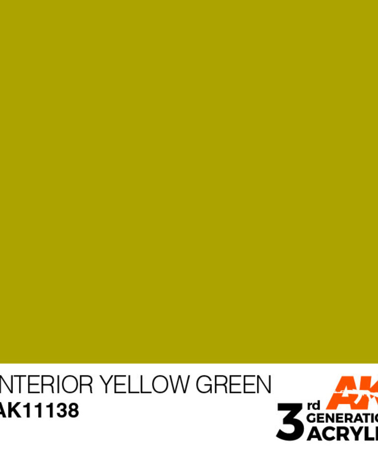 AK Interactive AK11138 3G Acrylic Interior Yellow Green 17ml