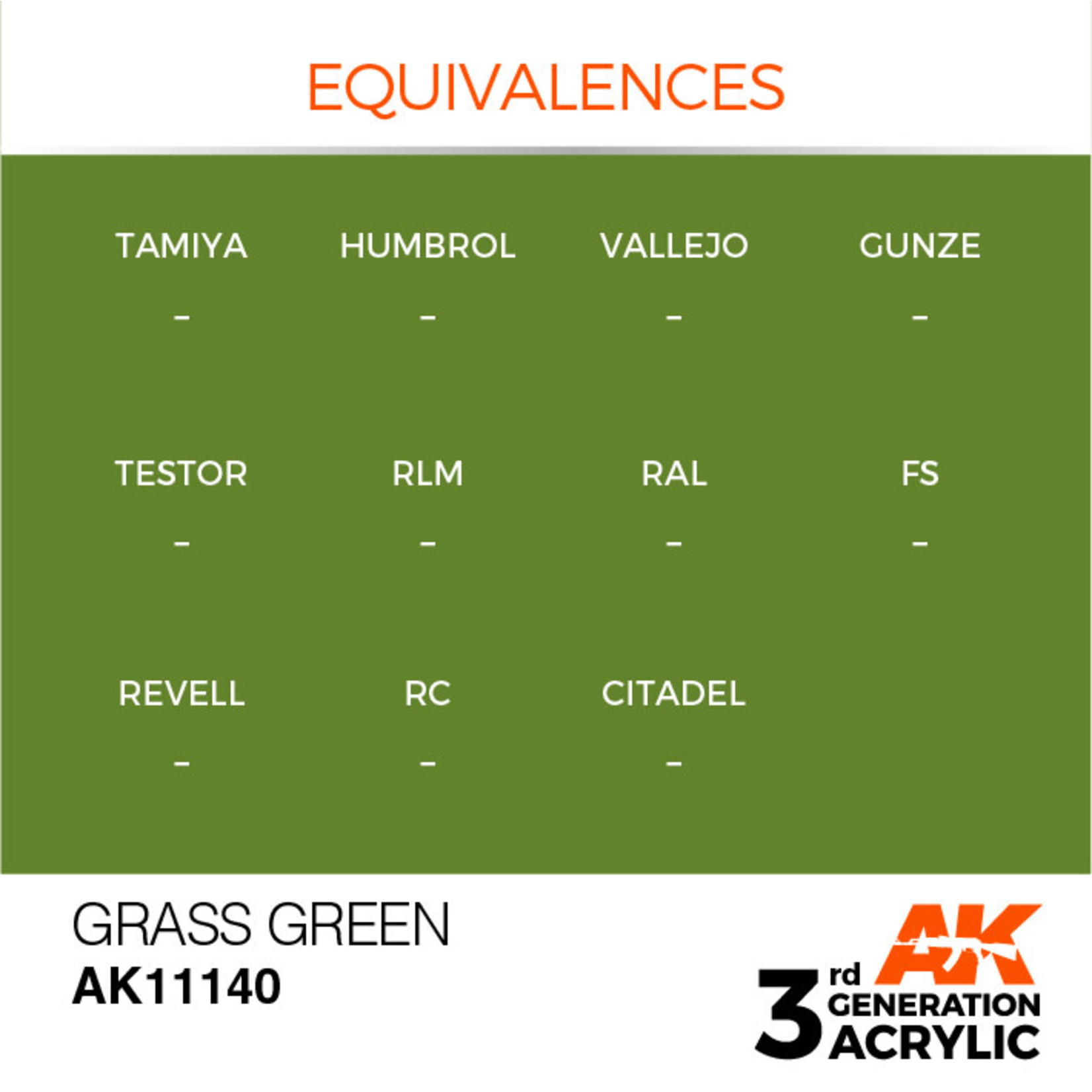 AK Interactive AK11140 3G Acrylic Grass Green 17ml