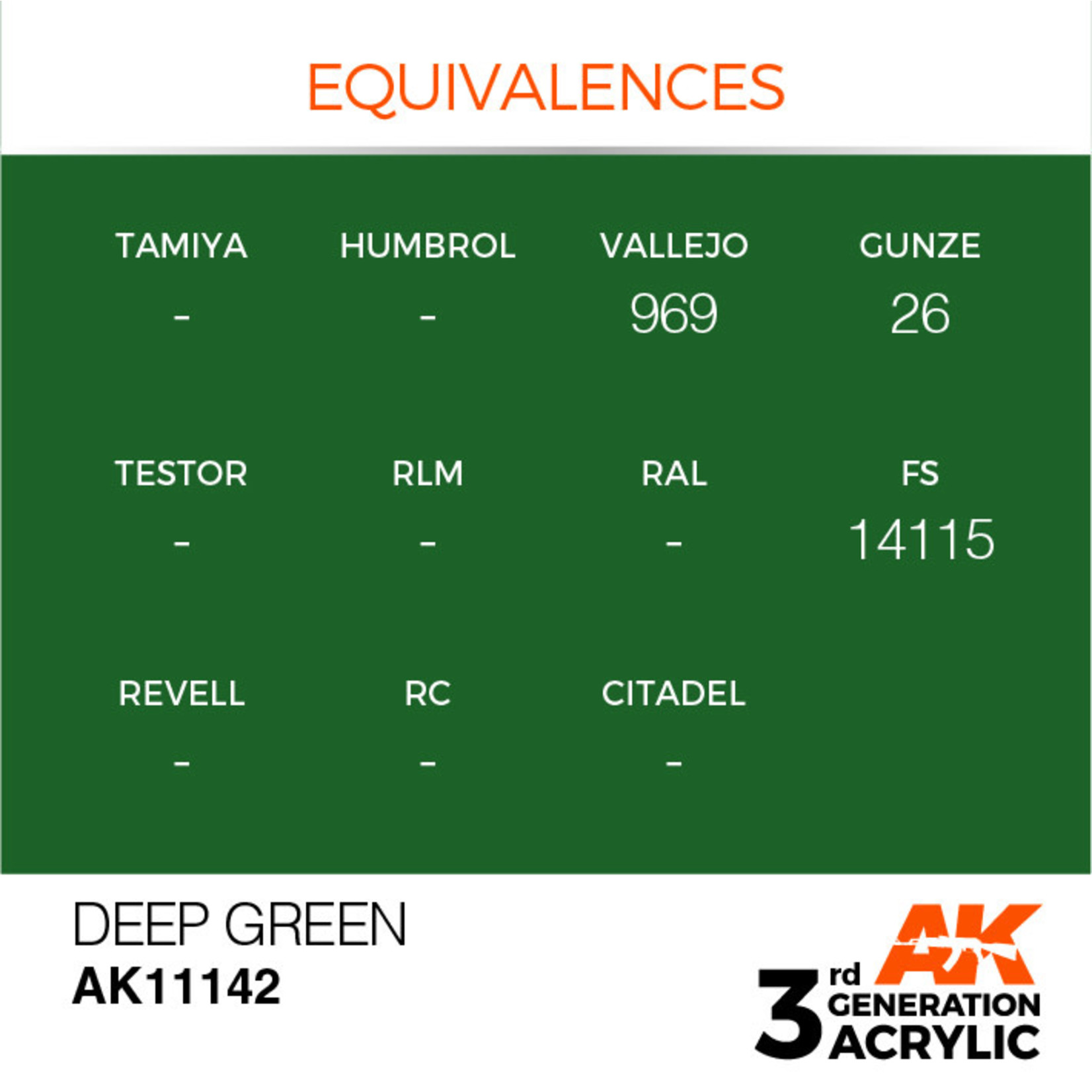 AK Interactive AK11142 3G Acrylic Deep Green 17ml