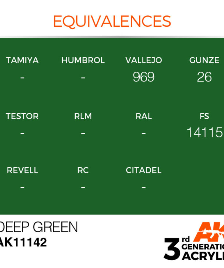 AK Interactive AK11142 3G Acrylic Deep Green 17ml